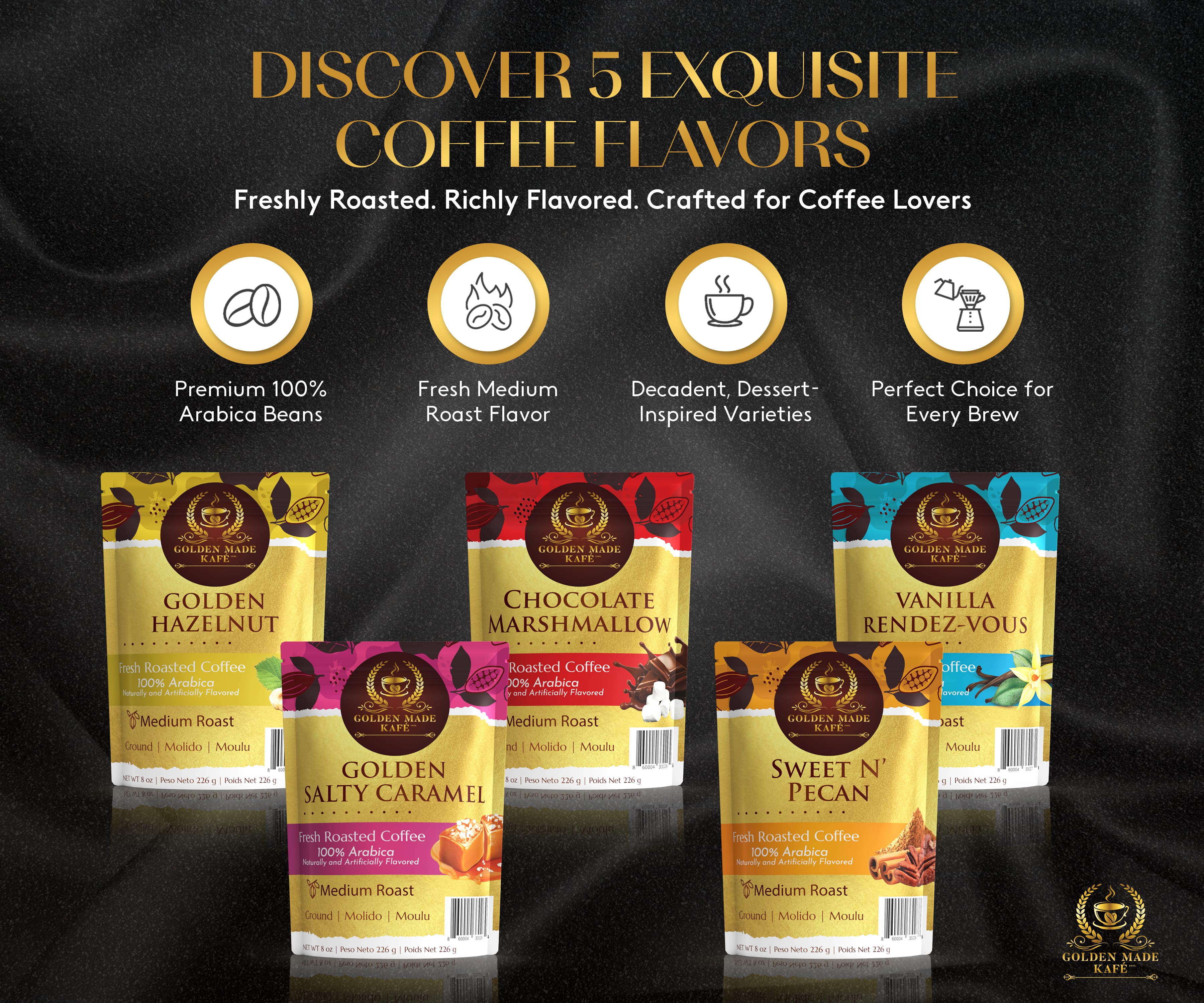 8oz PREMIUM GROUND COFFEE - SWEET N’ PECAN
