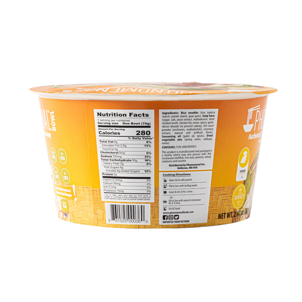 Pho’nomenal Bowl Instant Chicken Pho (Case of 6 Bowls)