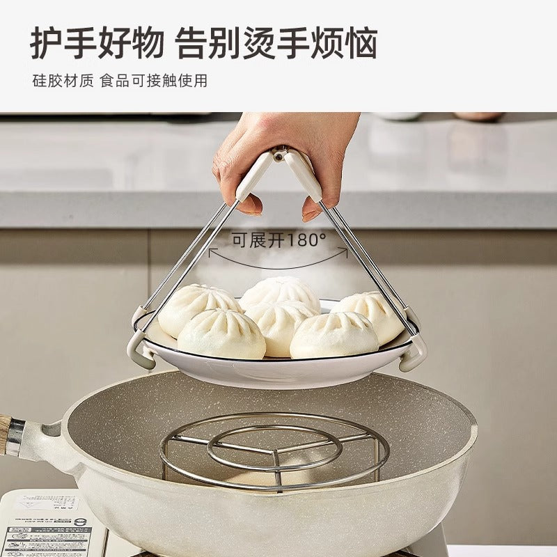 Anti-scald clamps, bowl clamps, anti-hot hand clamps for kitchen use to clamp plates, steamed vegetables, stainless steel plates, bowls, and artifacts are non-slip